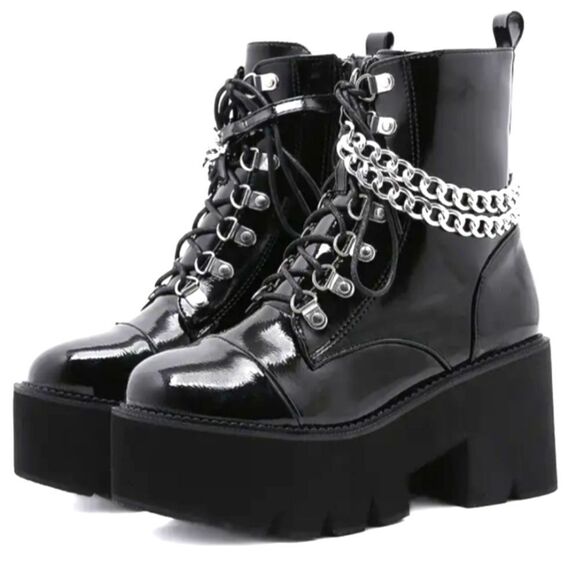 Punk platform boots sz 7 - Picture 5 of 17